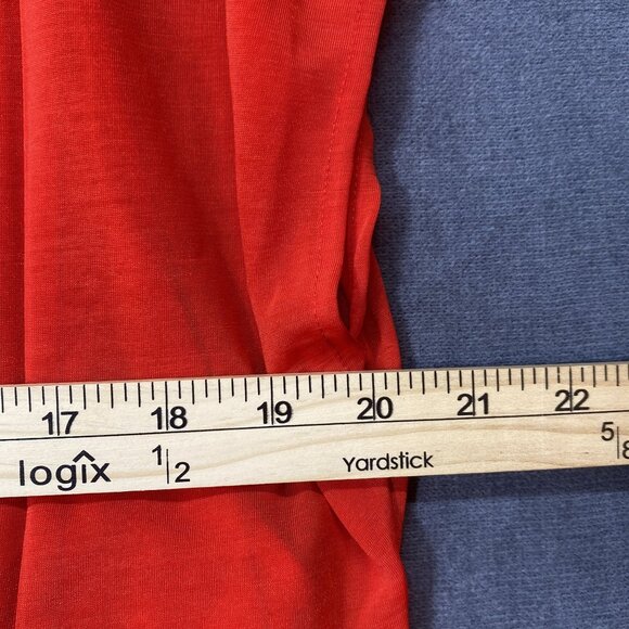 Coldwater Creek Womens Red Pleated V-Neck Top Blouse Size Large (14) - Picture 11 of 11